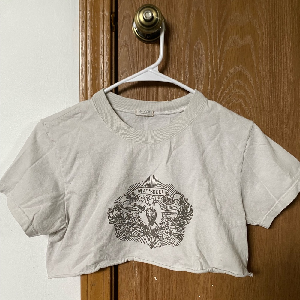 Gray Graphic Crop Top